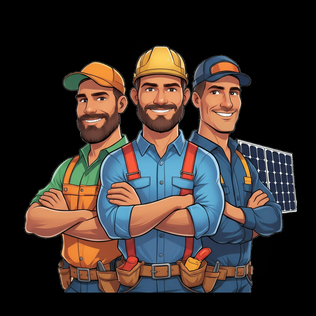 Successful contractor team celebrating digital marketing success - web design, SEO, and branding services for roofing, landscaping, and solar businesses